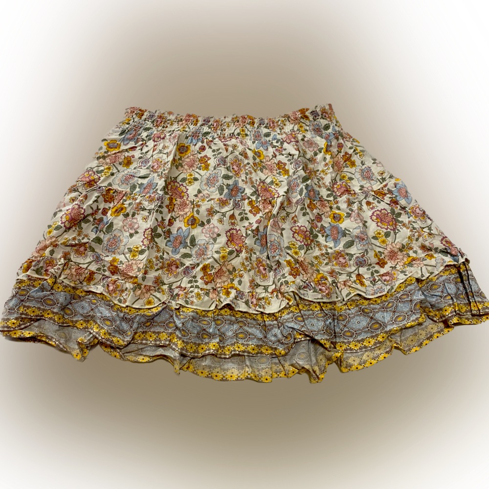 Smocked Floral Tiered Mini Skirt Size juniors XL